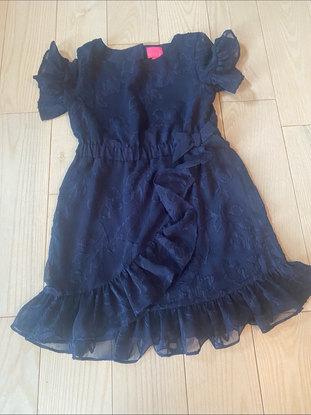 Lilly Pulitzer Navy Ruffle Short Sleeve Dress